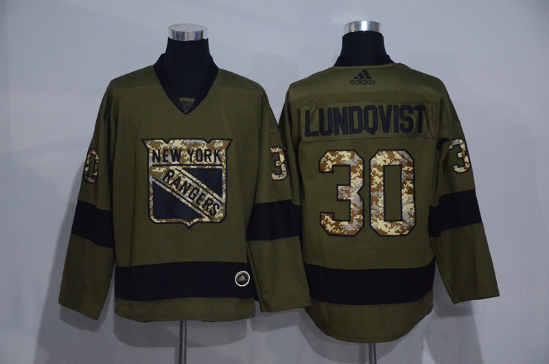 Rangers 30 Henrik Lundqvist Olive Adidas Jersey