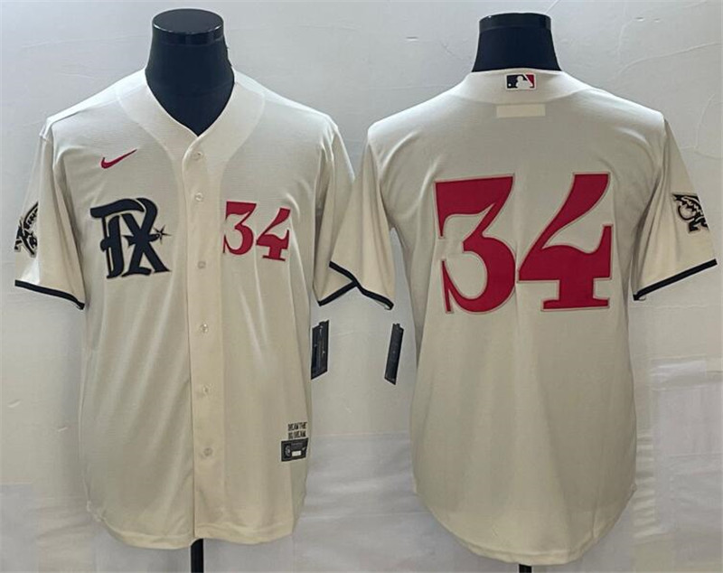 Rangers 34 Nolan Ryan Cream Nike 2023 City Connect Cool Base Jerseys