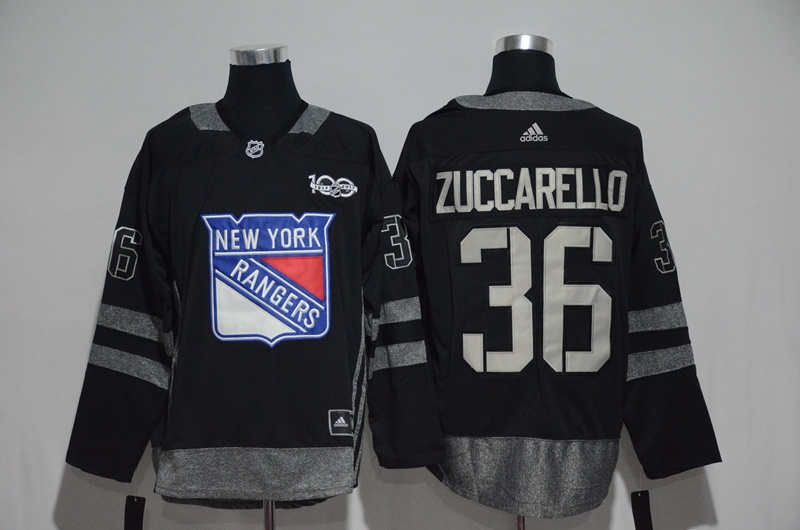 Rangers 36 Mats Zuccarello Black 100th Anniversary Season Jersey