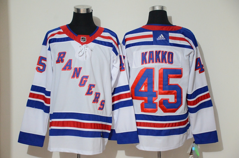 Rangers 45 Kaapo Kakko White Adidas Jersey