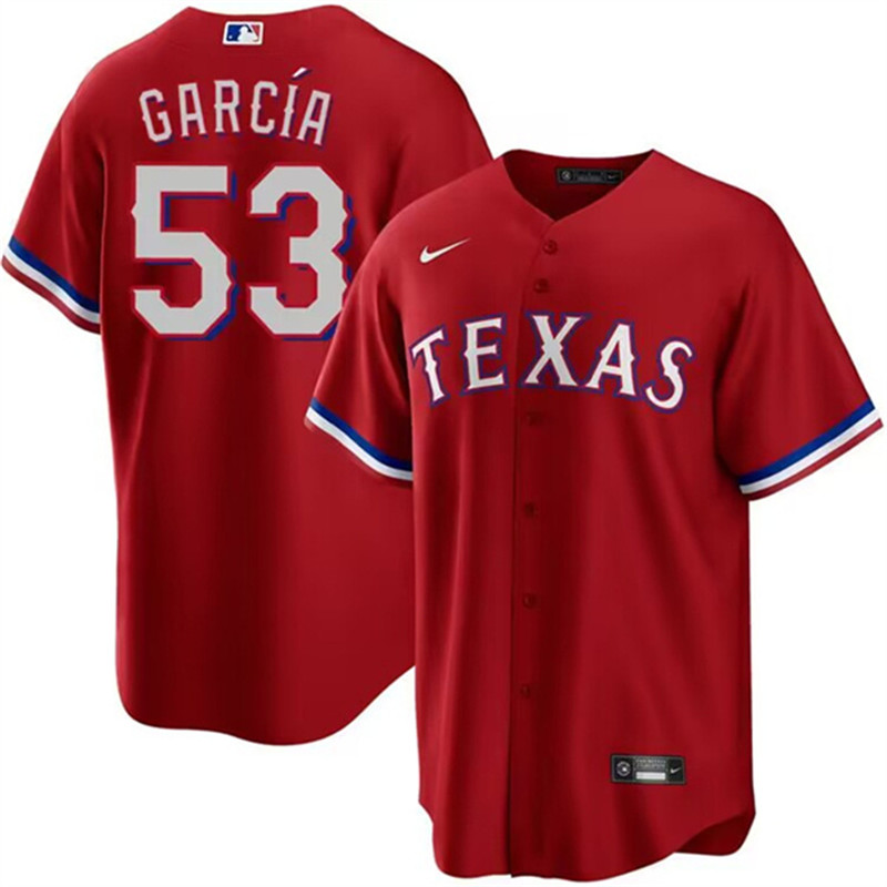 Rangers 53 Adolis Garcia Red Nike Cool Base Jersey