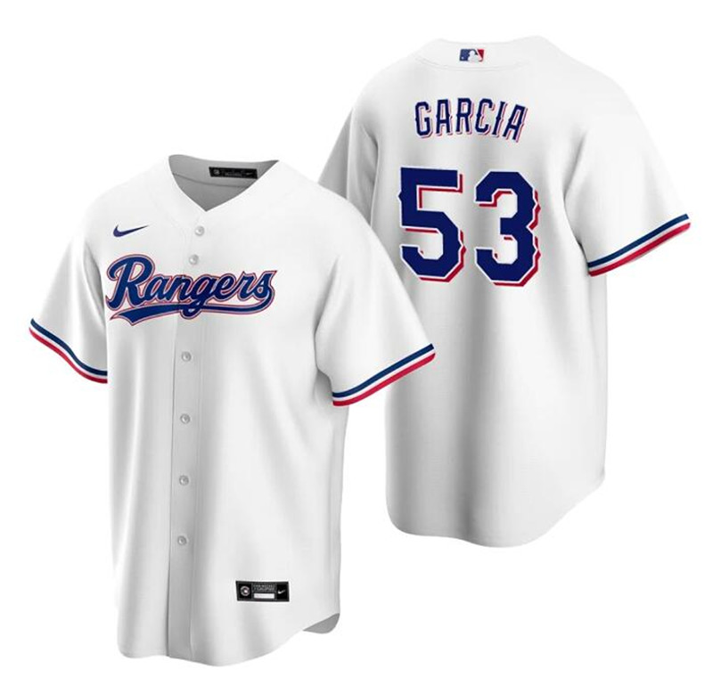 Rangers 53 Adolis Garcia White Nike Cool Base Jersey