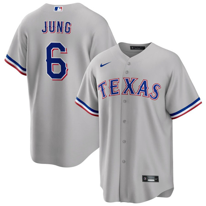 Rangers 6 Josh Jung Gray Nike Cool Base Jersey