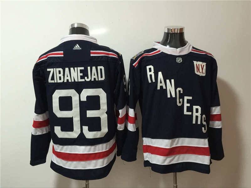 Rangers 93 Mika Zibanejad Navy  Jersey