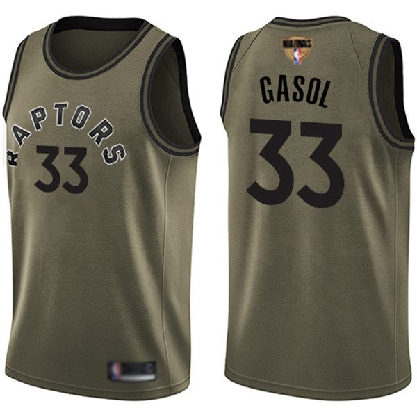 Raptors #33 Marc Gasol Green 2019 Finals Bound Basketball Swingman Salute to Service Jersey