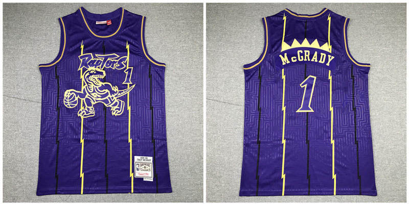 Raptors 1 Tracy McGrady Purple 1998 99 Hardwood Classics Jersey