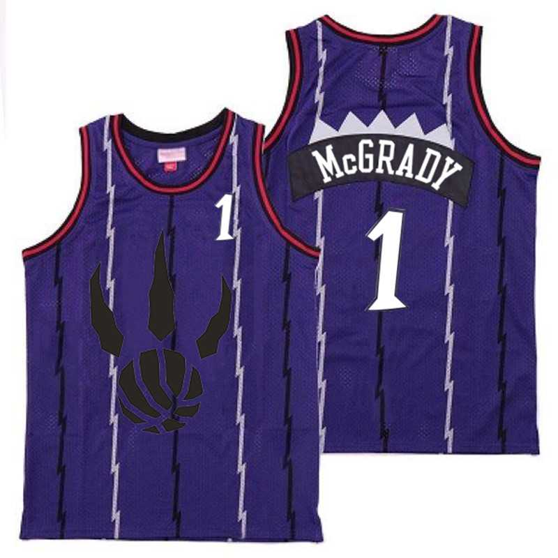 Raptors 1 Tracy McGrady Purple Throwback Jersey