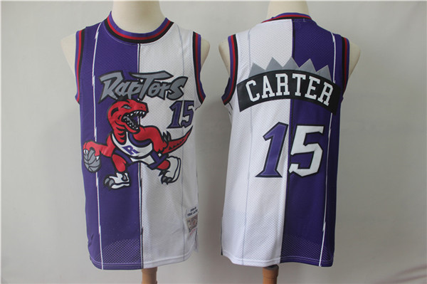 Raptors 15 Vince Carter Purple White Split 1998 99 Hardwood Classics Jersey