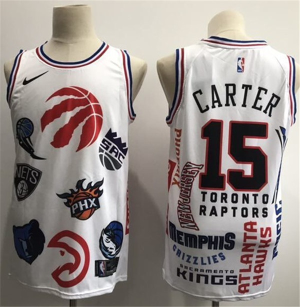 Raptors 15 Vince Carter White Basketball Swingman Jointly Team Jersey