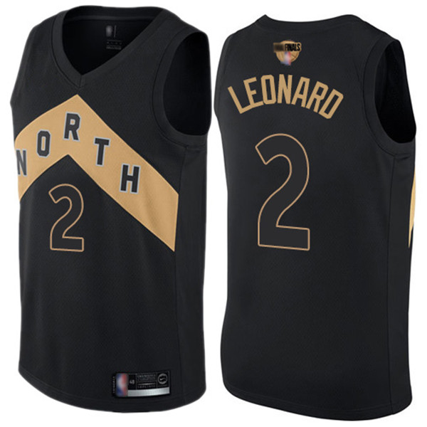 Raptors 2 Kawhi Leonard Black 2019 Finals Bound Basketball Swingman City Edition Jersey