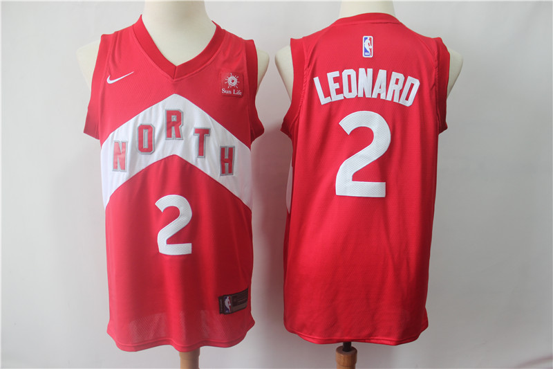 Raptors 2 Kawhi Leonard Red 2018 19 Earned Edition  Swingman Jersey