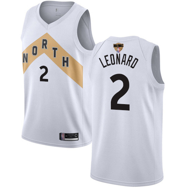 Raptors 2 Kawhi Leonard White 2019 Finals Bound Basketball Swingman City Edition 2018 19 Jersey