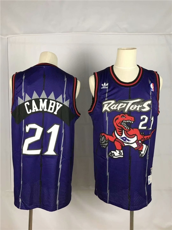 Raptors 21 Marcus Camby New Rev30 Swingman Soul Throwback Purple Jersey