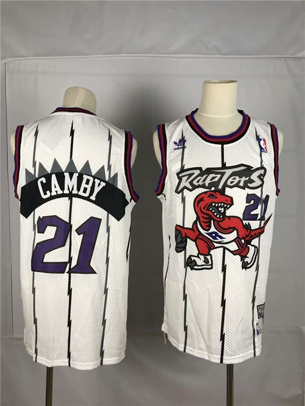 Raptors 21 Marcus Camby New Rev30 Swingman Soul Throwback White Jersey