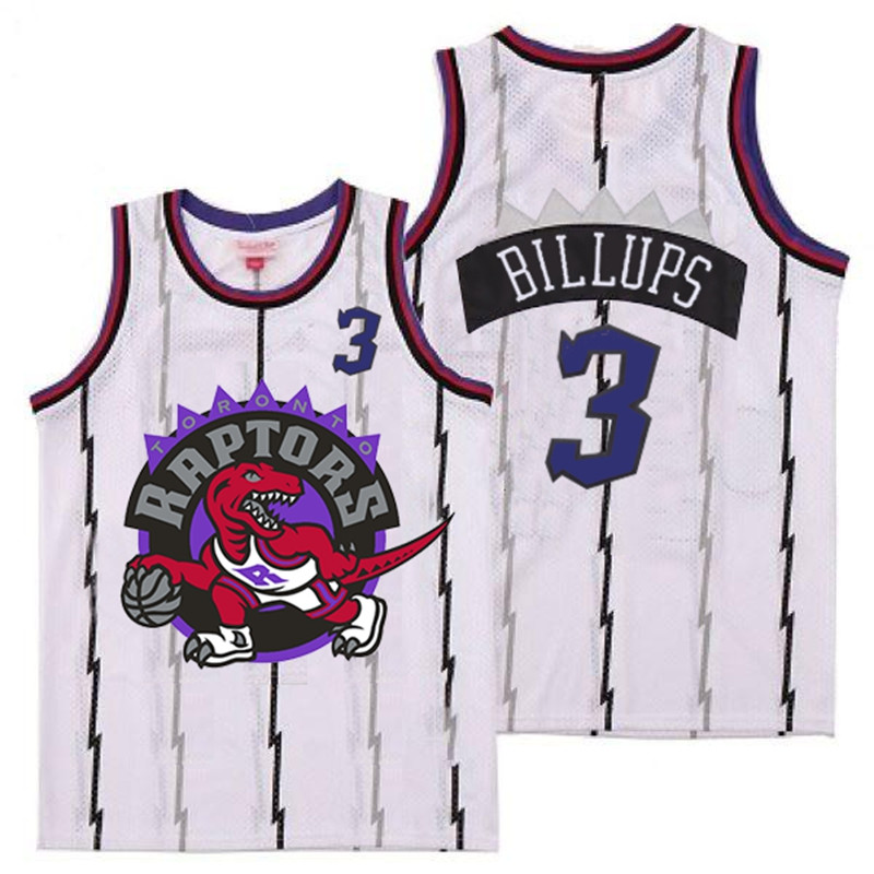 Raptors 3 Chauncey Billups White Big Logo Retro Jersey