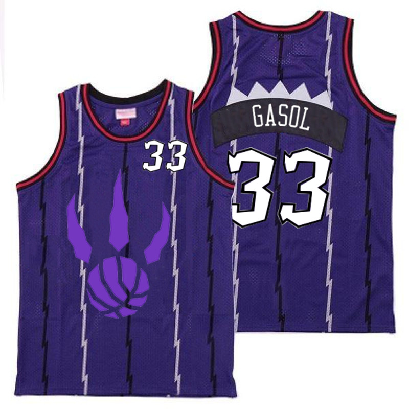 Raptors 33 Marc Gasol Purple Logo Retro Jersey