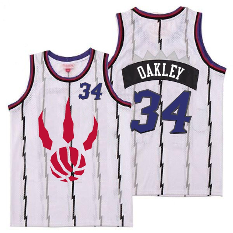 Raptors 34 Charles Oakley White Throwback Jerseys