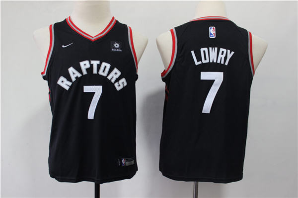 Raptors 7 Kyle Lowry Black Youth Swingman Jersey