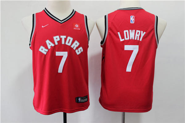 Raptors 7 Kyle Lowry Red Youth Swingman Jersey