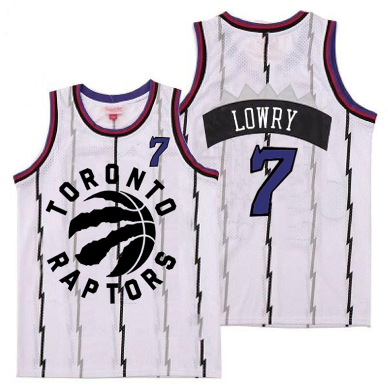 Raptors 7 Kyle Lowry White Retro Jersey