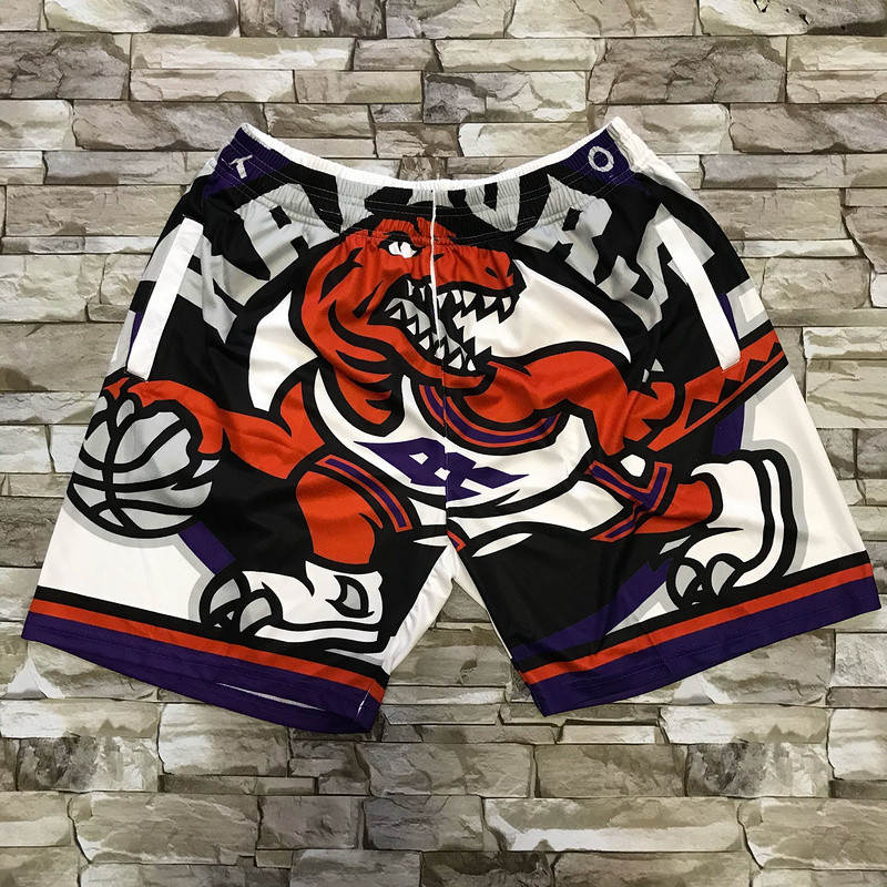 Raptors White Big Face With Pocket Swingman Shorts