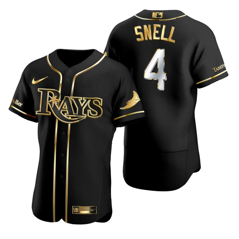 Rays 4 Blake Snell Black Gold 2020 Nike Flexbase Jersey