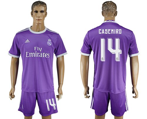 Real Madrid 14 Casemiro Away Soccer Club Jersey