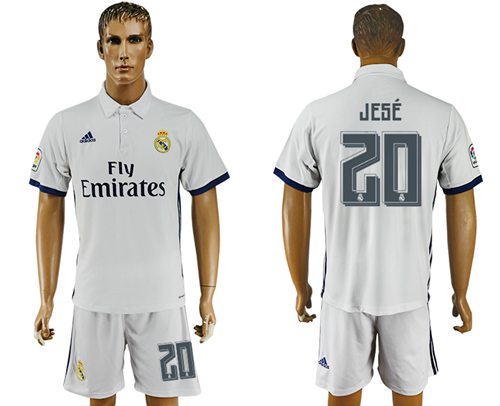 Real Madrid 20 Jese White Home Soccer Club Jersey