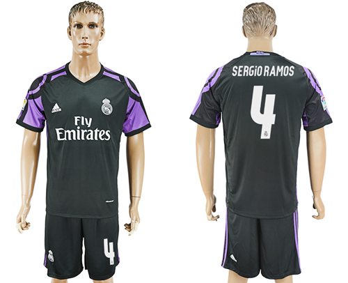 Real Madrid 4 Sergio Ramos Sec Away Soccer Club Jersey