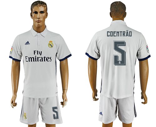 Real Madrid 5 Coentrao White Home Soccer Club Jersey