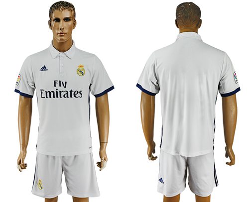 Real Madrid Blank White Home Soccer Club Jersey