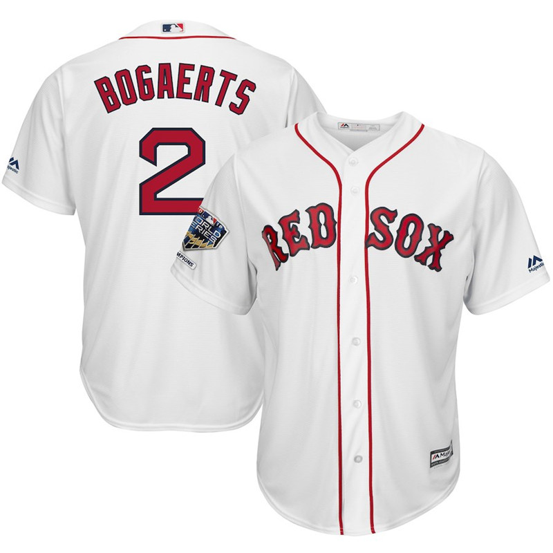 Red Sox 2 Xander Bogaerts White 2018 World Series Champions Home Cool Base Player Jersey