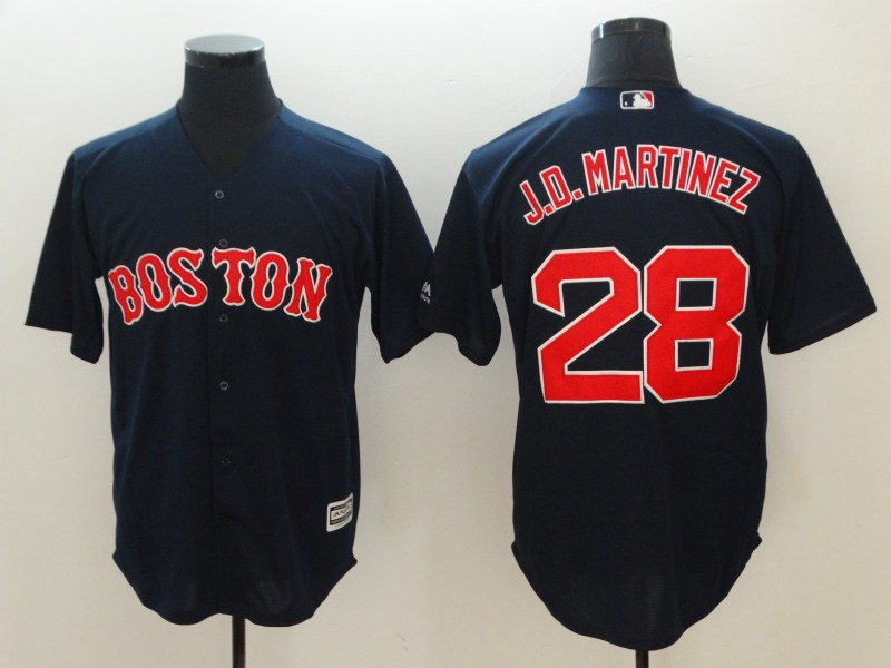 Red Sox 28 J.D. Martinez Navy Cool Base Jersey