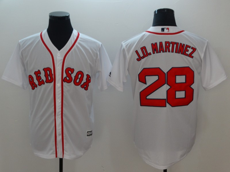 Red Sox 28 J.D. Martinez White Cool Base Jersey