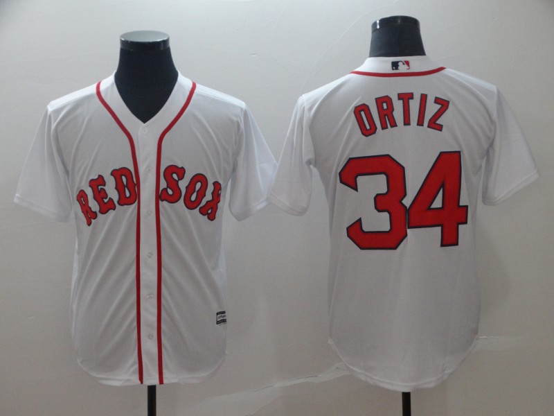 Red Sox 34 David Ortiz White Cool Base Jersey