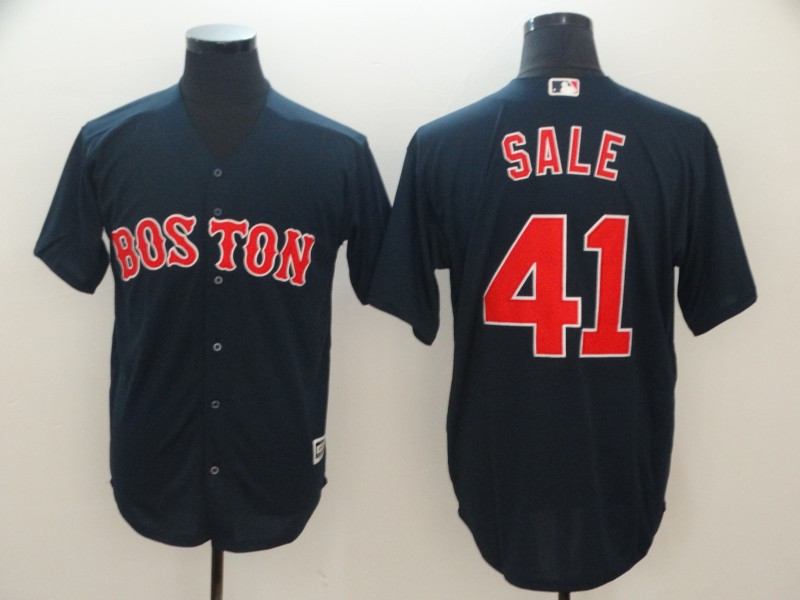 Red Sox 41 Chris Sale Navy Cool Base Jersey