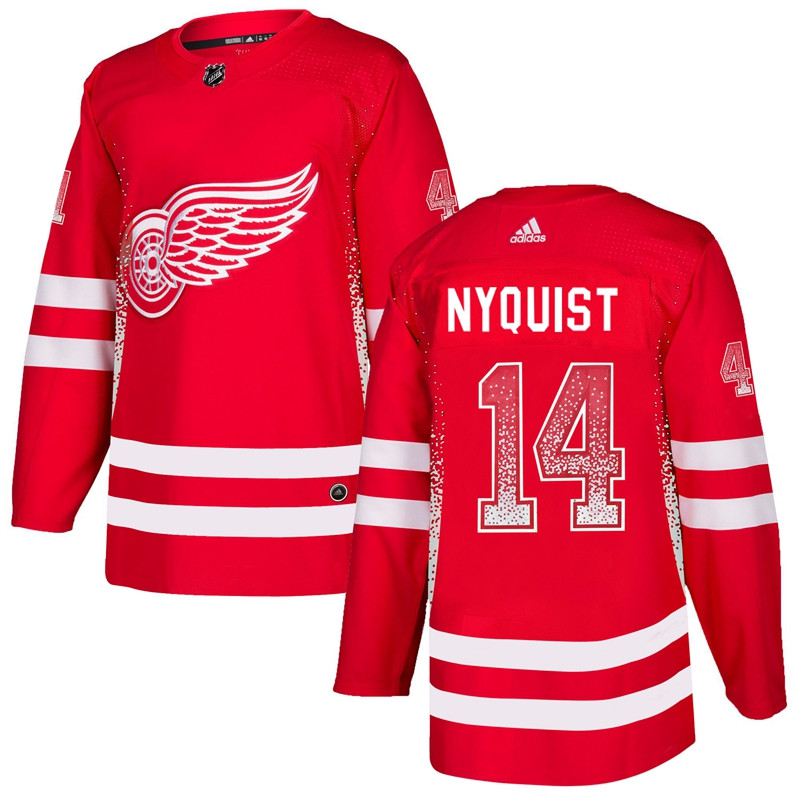 Red Wings 14 Gustav Nyquist Red Drift Fashion  Jersey