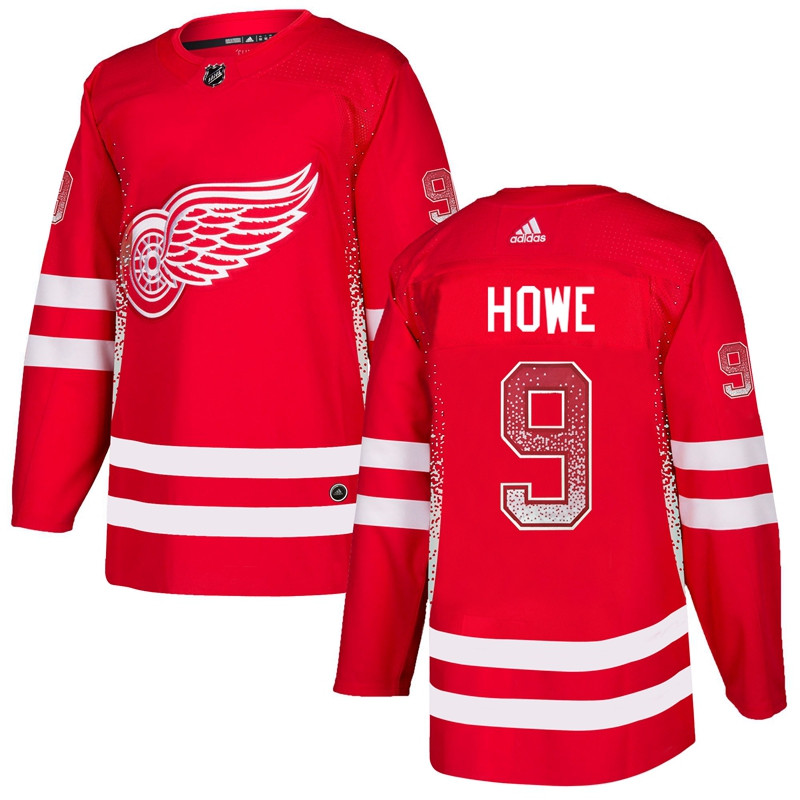 Red Wings 9 Gordie Howe Red Drift Fashion  Jersey