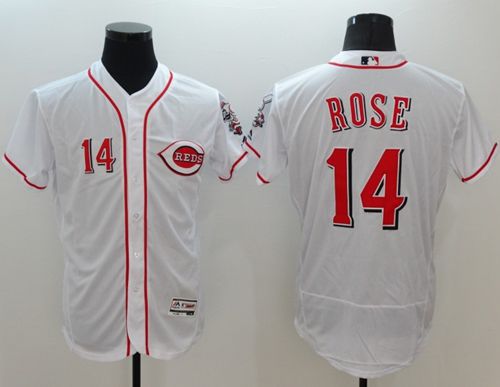 Reds 14 Pete Rose White Flexbase Authentic Collection Stitched MLB Jersey
