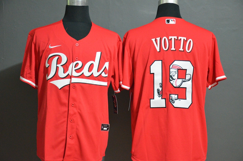 Reds 19 Joey Votto Red 2020 Nike Cool Base Fashion Jersey