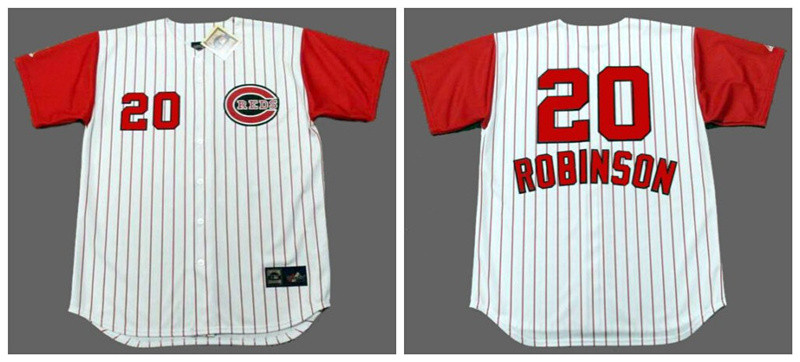 Reds 20 Frank Robinson White 1960's Throwback Cool Base Jersey