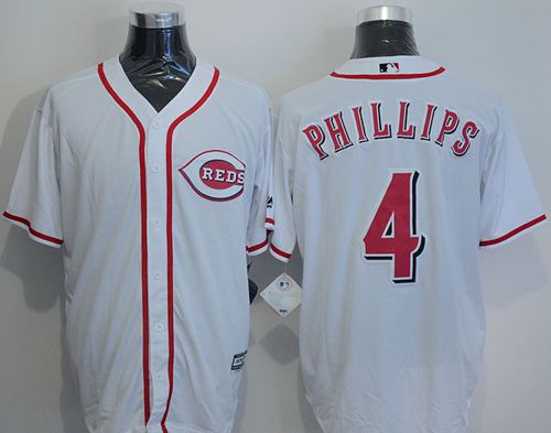 Reds 4 Brandon Phillips White New Cool Base Stitched MLB Jersey