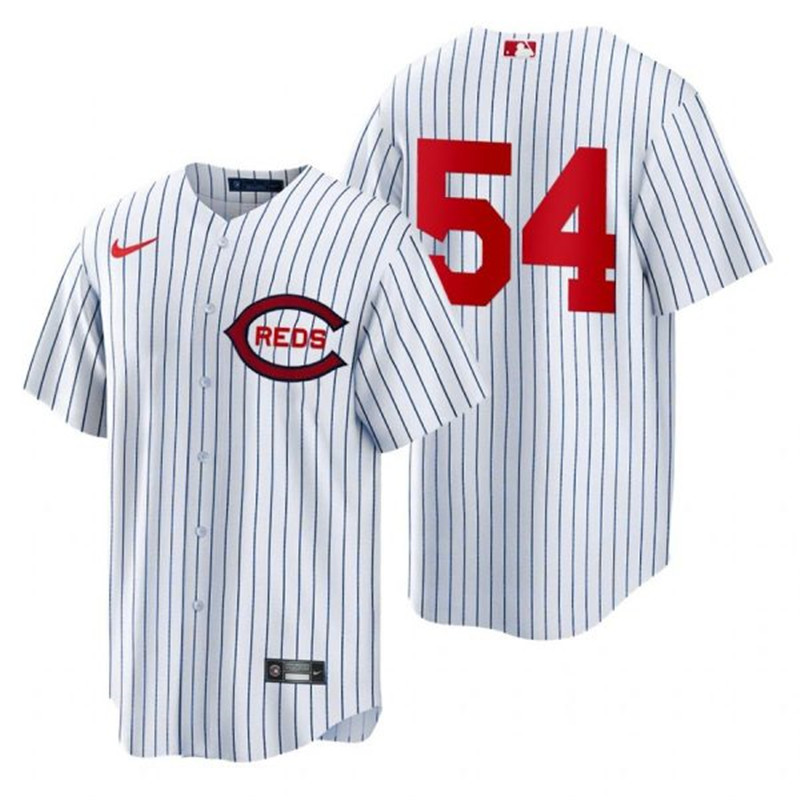 Reds 54 Hunter Strickland White Nike 2022 Field of Dreams Cool Base Jersey