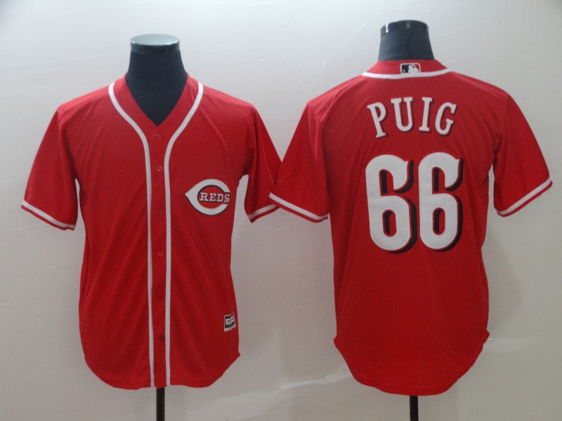 Reds 66 Yasiel Puig Red Cool Base Jersey