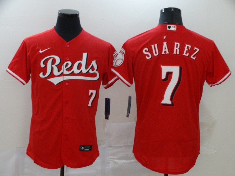 Reds 7 Eugenio Suarez Red 2020 Nike Flexbase Jersey