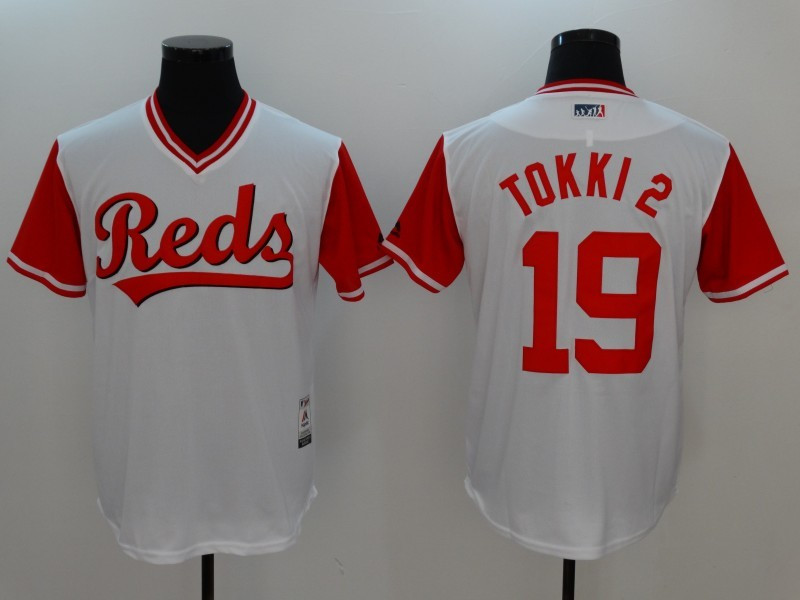 Reds Joey 19 Votto Tokki Majestic White 2017 Players Weekend Jersey