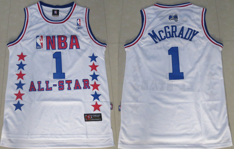 Reebok NBA Orlando Magic 1 Tracy McGrady Soul Throwback White 2003 All Star Jerseys