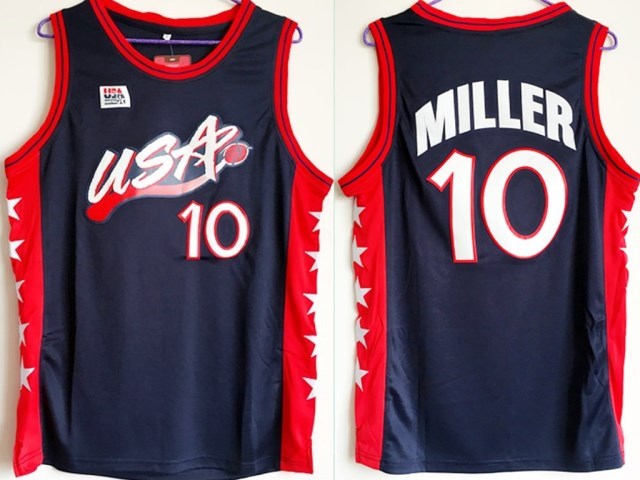 Reggie Miller 1996 Atalanta olympics usa dream team usa Blue jersey