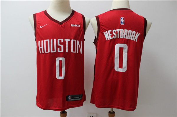 Rockets 0 Russell Westbrook Red Nike Earned Edition Swingman Jersey
