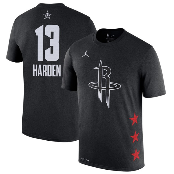 Rockets 13 James Harden Black 2019 NBA All Star Game Men's T Shirt
